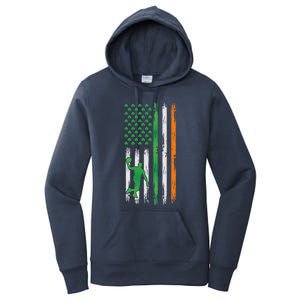 Basketball St Patricks Day Usa Flag Basketball Shamrock Cute Gift Women's Pullover Hoodie