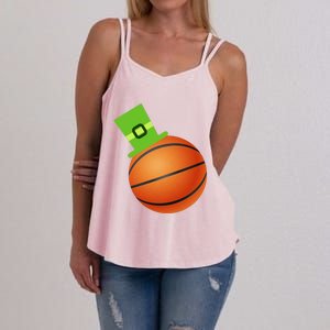 Basketball St Patricks Day Sports Green Leprechaun Hat Gift Women's Strappy Tank