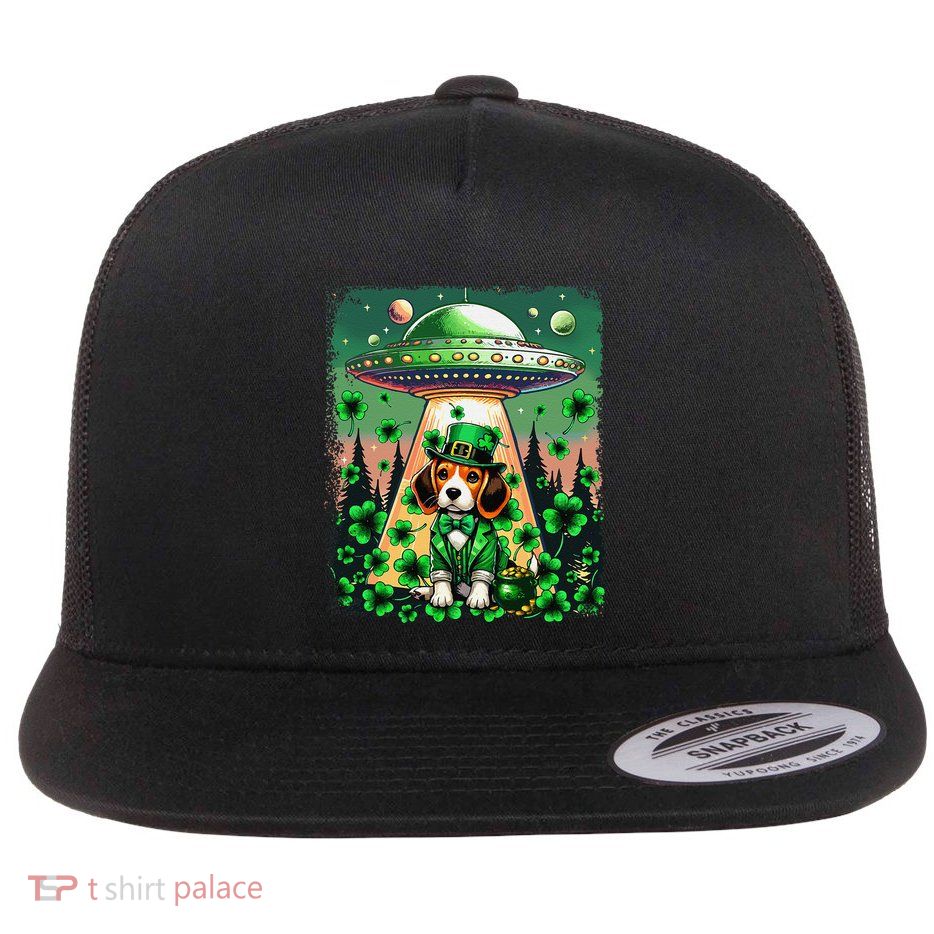 Beagle St. PatrickS Day Unidentified Flying Object .Png Flat Bill Trucker Hat