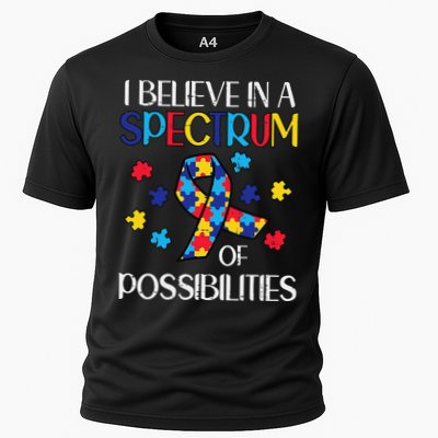 Believe Spectrum Possibilities Autism Awareness Men Women Performance Shirt