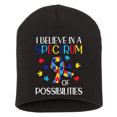 Believe Spectrum Possibilities Autism Awareness Men Women Short Acrylic Beanie