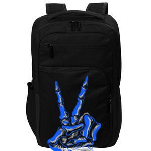 Blue Skeleton Peace Sign Blue Graphic Impact Tech Backpack