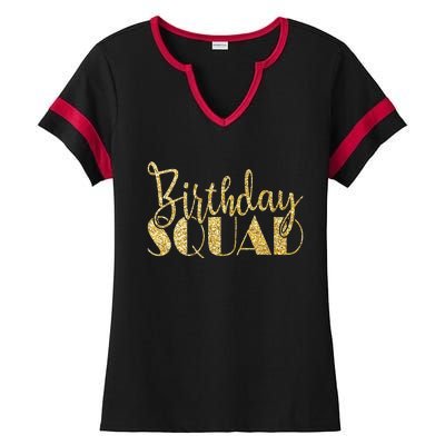 Birthday Squad Party Birthday Bday Gold Gift Ladies Halftime Notch Neck Tee