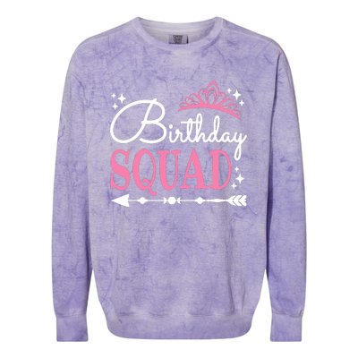 Birthday Squad Party Bday Queen Cute Colorblast Crewneck Sweatshirt