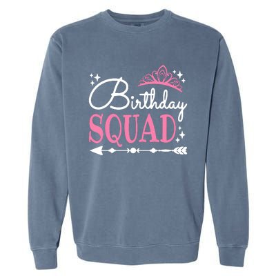 Birthday Squad Party Bday Queen Cute Garment-Dyed Sweatshirt