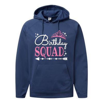 Birthday Squad Party Bday Queen Cute Performance Fleece Hoodie