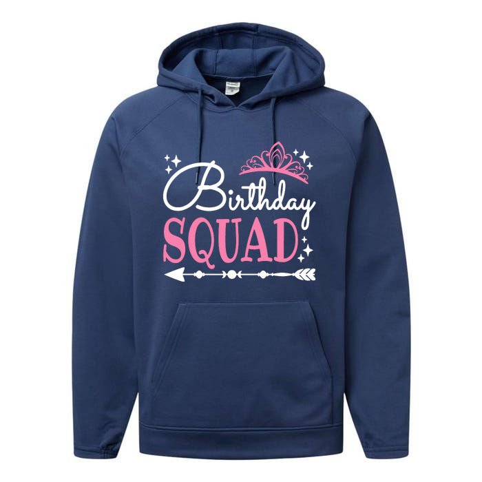 Birthday Squad Party Bday Queen Cute Performance Fleece Hoodie