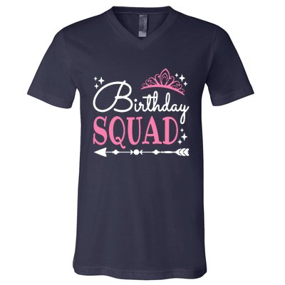 Birthday Squad Party Bday Queen Cute V-Neck T-Shirt