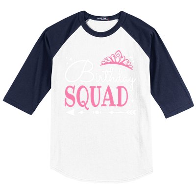 Birthday Squad Party Bday Queen Cute Baseball Sleeve Shirt