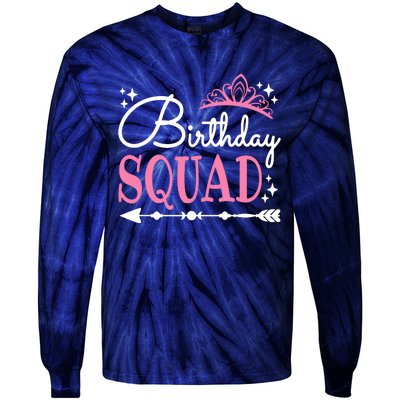 Birthday Squad Party Bday Queen Cute Tie-Dye Long Sleeve Shirt