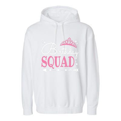 Birthday Squad Party Bday Queen Cute Garment-Dyed Fleece Hoodie