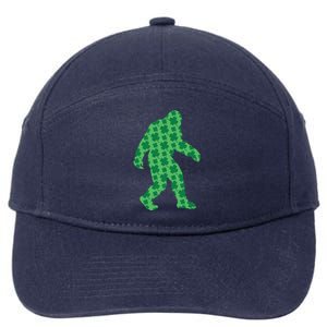 Bigfoot St Patrick's Day 4 Leaf Clover Sasquatch Graphic Gift 7-Panel Snapback Hat