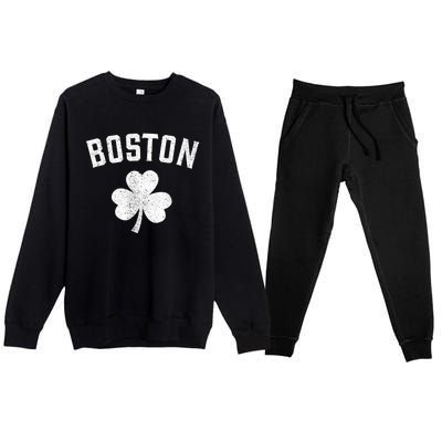 Boston, St Patrick's day - Patty's day shamrock tee Premium Crewneck Sweatsuit Set