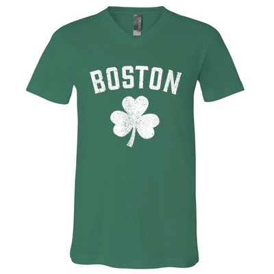 Boston, St Patrick's day - Patty's day shamrock tee V-Neck T-Shirt