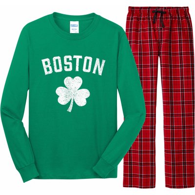 Boston, St Patrick's day - Patty's day shamrock tee Long Sleeve Pajama Set