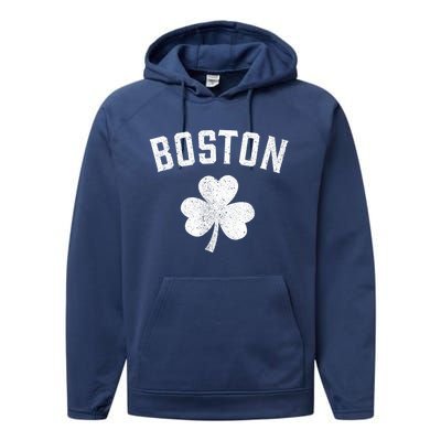 Boston, St Patrick's day - Patty's day shamrock tee Performance Fleece Hoodie