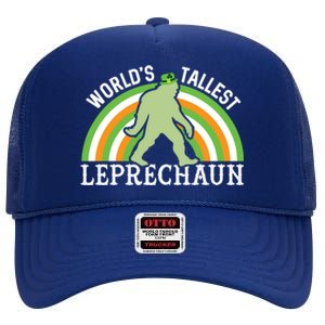 Bigfoot St Patricks Day World's Tallest Leprechaun Meaningful Gift High Crown Mesh Back Trucker Hat