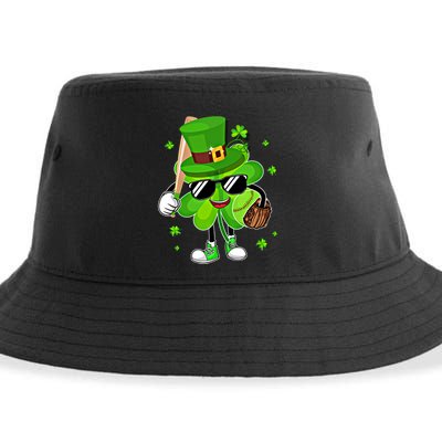 Baseball St PatrickS Day 2024 Clover With Baseball Love Cute Gift Sustainable Bucket Hat