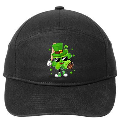 Baseball St PatrickS Day 2024 Clover With Baseball Love Cute Gift 7-Panel Snapback Hat