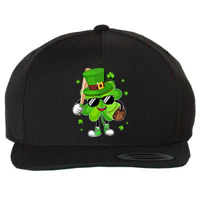 Baseball St PatrickS Day 2024 Clover With Baseball Love Cute Gift Wool Snapback Cap