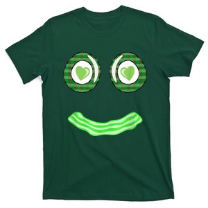 Breakfast St. Patricks Day Funny Green Eggs Smile Face Ham T-Shirt