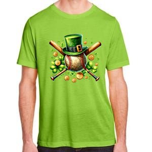 Baseball St PatrickS Day Lucky Irish Sport Clover Shamrock Gift Adult ChromaSoft Performance T-Shirt