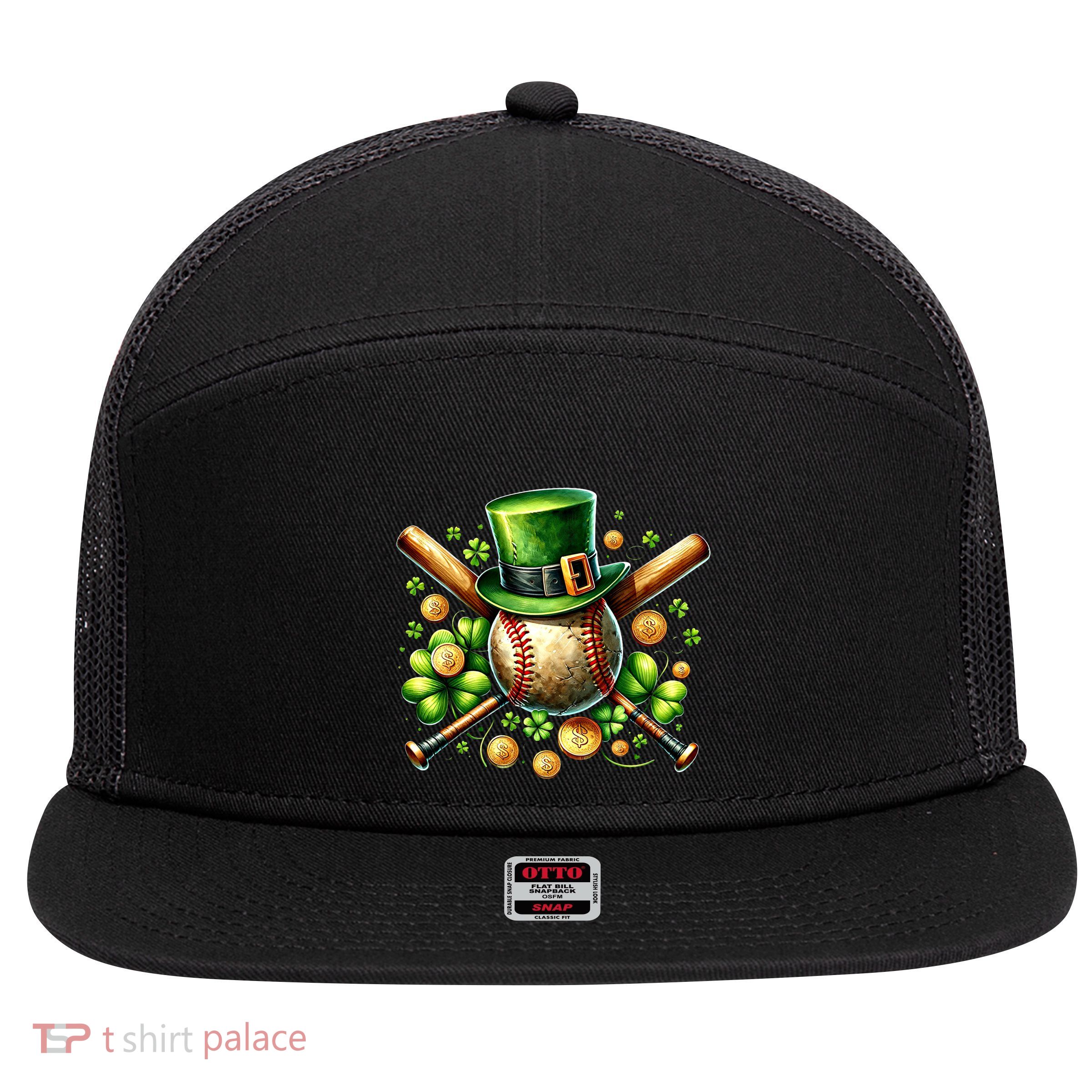 Baseball St PatrickS Day Lucky Irish Sport Clover Shamrock Gift 7 Panel Mesh Trucker Snapback Hat