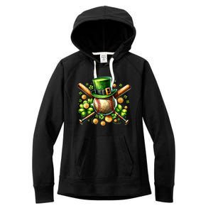 Baseball St PatrickS Day Lucky Irish Sport Clover Shamrock Gift Women's Fleece Hoodie