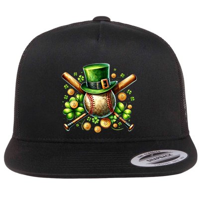 Baseball St PatrickS Day Lucky Irish Sport Clover Shamrock Gift Flatbill Hat