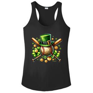 Baseball St PatrickS Day Lucky Irish Sport Clover Shamrock Gift Ladies PosiCharge Competitor Racerback Tank