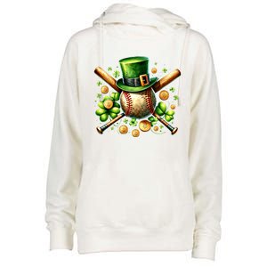 Baseball St PatrickS Day Lucky Irish Sport Clover Shamrock Gift Womens Funnel Neck Pullover Hood