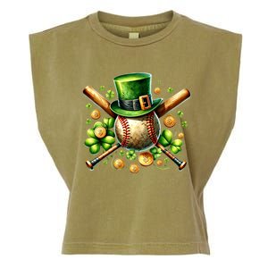 Baseball St PatrickS Day Lucky Irish Sport Clover Shamrock Gift Garment-Dyed Women's Muscle Tee