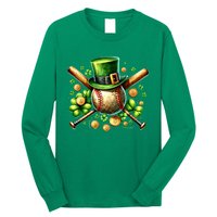 Baseball St PatrickS Day Lucky Irish Sport Clover Shamrock Gift Long Sleeve Shirt