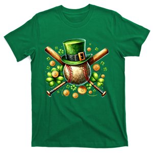 Baseball St PatrickS Day Lucky Irish Sport Clover Shamrock Gift T-Shirt