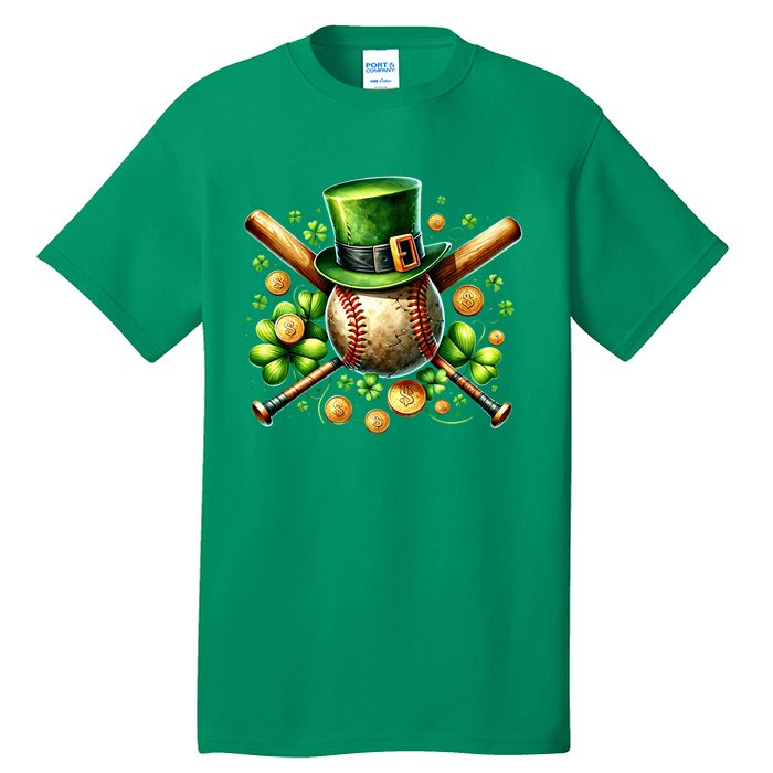 Baseball St PatrickS Day Lucky Irish Sport Clover Shamrock Gift Tall T-Shirt