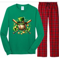 Baseball St PatrickS Day Lucky Irish Sport Clover Shamrock Gift Long Sleeve Pajama Set