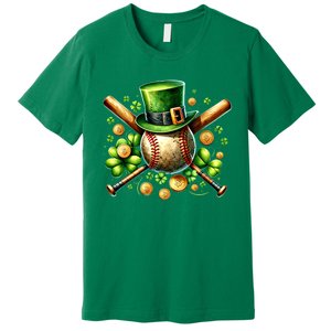 Baseball St PatrickS Day Lucky Irish Sport Clover Shamrock Gift Premium T-Shirt