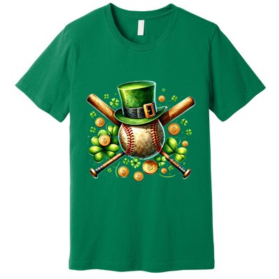 Baseball St PatrickS Day Lucky Irish Sport Clover Shamrock Gift Premium T-Shirt