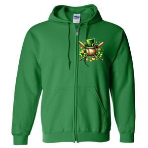 Baseball St PatrickS Day Lucky Irish Sport Clover Shamrock Gift Full Zip Hoodie