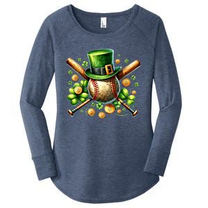 Baseball St PatrickS Day Lucky Irish Sport Clover Shamrock Gift Women's Perfect Tri Tunic Long Sleeve Shirt