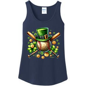 Baseball St PatrickS Day Lucky Irish Sport Clover Shamrock Gift Ladies Essential Tank