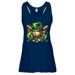 Baseball St PatrickS Day Lucky Irish Sport Clover Shamrock Gift Ladies Essential Flowy Tank