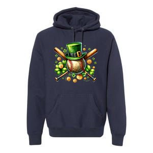 Baseball St PatrickS Day Lucky Irish Sport Clover Shamrock Gift Premium Hoodie