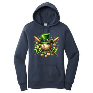 Baseball St PatrickS Day Lucky Irish Sport Clover Shamrock Gift Women's Pullover Hoodie