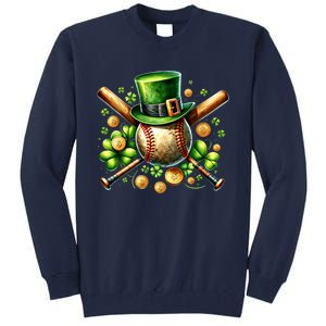 Baseball St PatrickS Day Lucky Irish Sport Clover Shamrock Gift Tall Sweatshirt