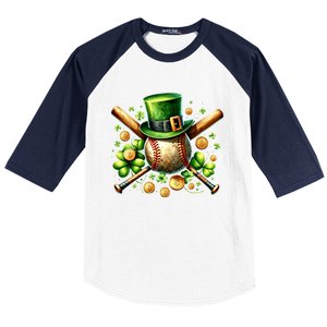 Baseball St PatrickS Day Lucky Irish Sport Clover Shamrock Gift Baseball Sleeve Shirt