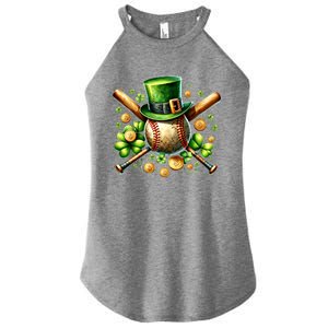 Baseball St PatrickS Day Lucky Irish Sport Clover Shamrock Gift Women's Perfect Tri Rocker Tank