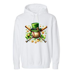 Baseball St PatrickS Day Lucky Irish Sport Clover Shamrock Gift Garment-Dyed Fleece Hoodie