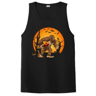 Bigfoot Sasquatch Pumpkin Funny Halloween Costume Outfit PosiCharge Competitor Tank