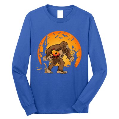 Bigfoot Sasquatch Pumpkin Funny Halloween Costume Outfit Long Sleeve Shirt